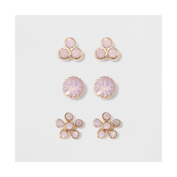 a new day Jewelry - NWT A NEW DAY 2-PAIR NICKEL FREE PINK/GOLD EARRING